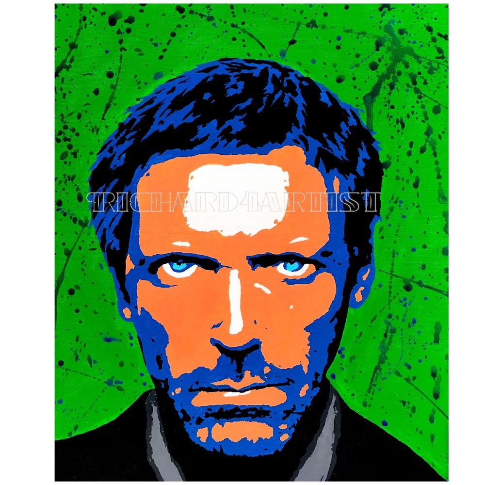 Hugh Laurie Pop Art PRINT Painting House Decor TV